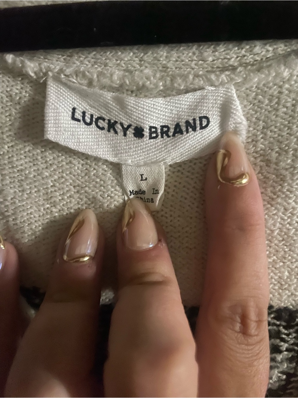 Lucky Brand Cream and Black Fair Isle Belted Knit Cardigan Dress - Picture 5 of 8